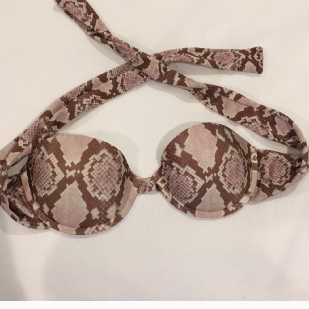 Indah snake skin bandeau bikini top